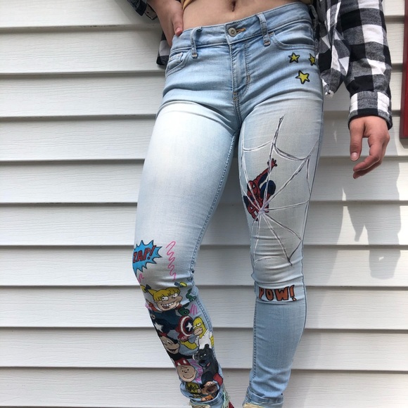 Hand-Painted Jeans - Picture 2 of 6